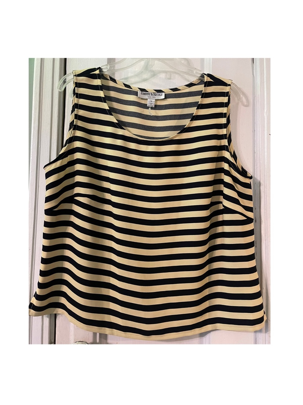 NWOT Danny & Nicole Black and Cream Striped Tank Top